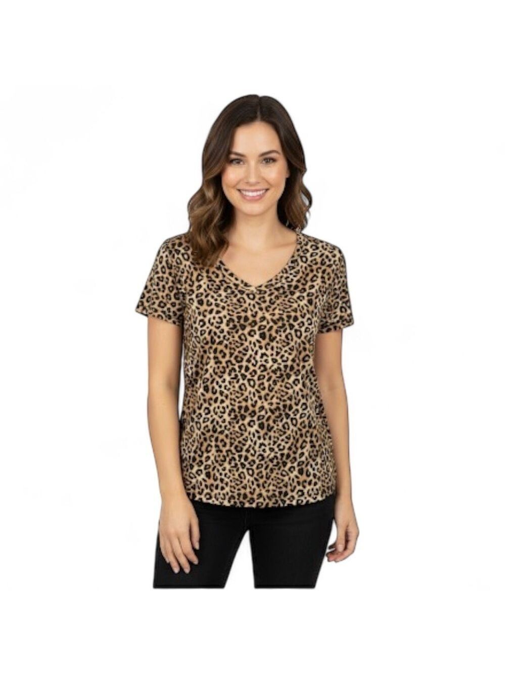 Victoria’s Secret PINK Size S Leopard Print V-Neck T-Shirt